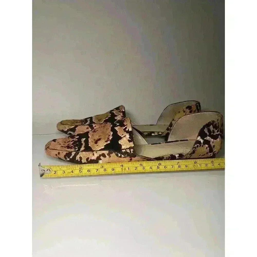 Vince Camuto Animal Print Real Cow Hair Kordie 3 Flats Size 7.5 Women's Unique
